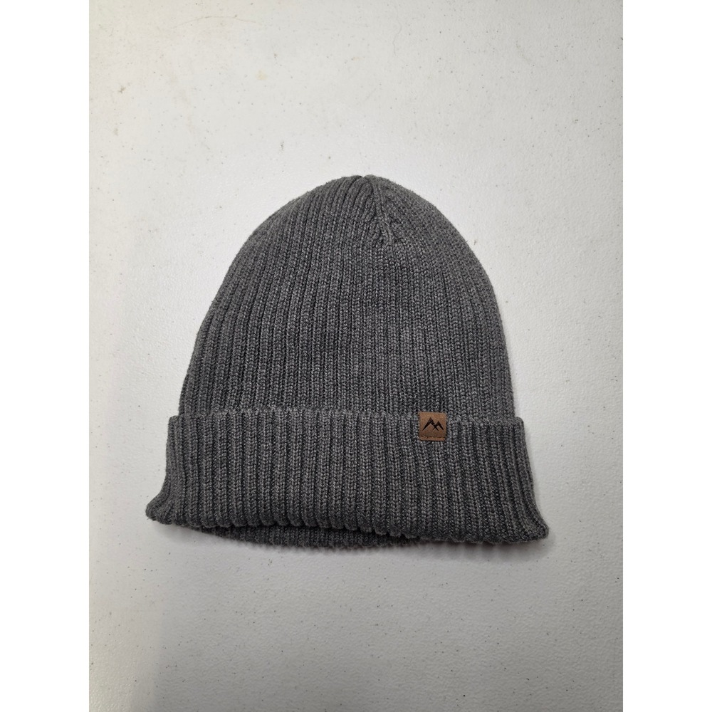 George Mens Charcoal Grey Ribbed Knit Fleece Lined Cuffed Beanie Hat One Size